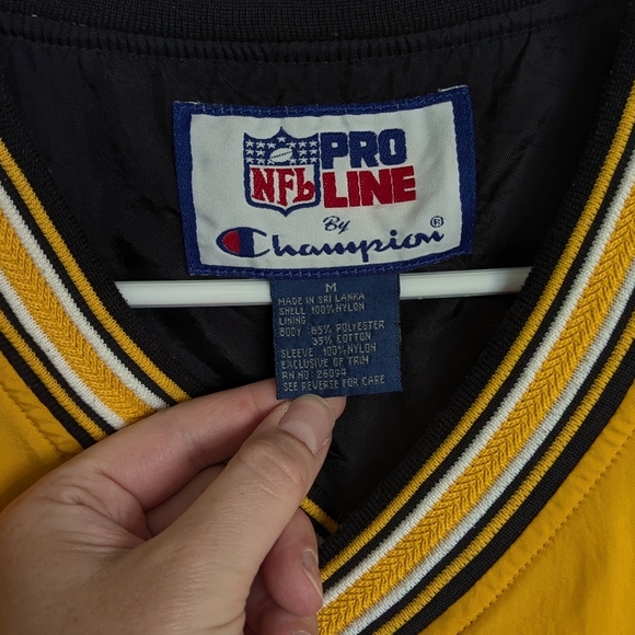 Vintage Pittsburgh Steelers Pullover Windbreak - Champion NFL Pro Line sz M - Picture 3 of 9